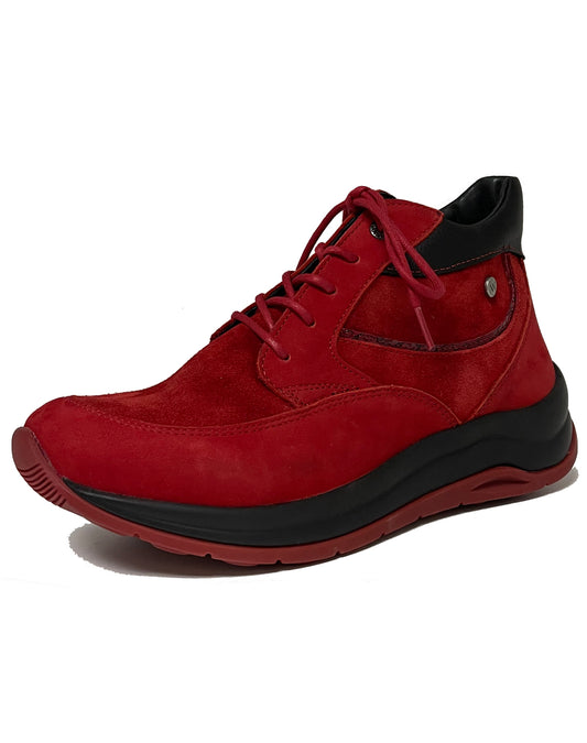 WOLKY 00976 SCONE LACE ANKLE BOOT - RED COMBO