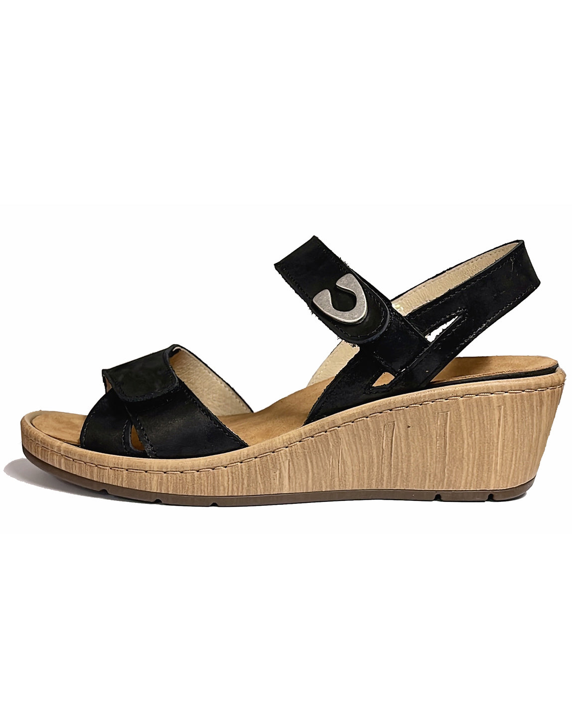 WOLKY SANIBEL DBL VELCRO WEDGE - BLACK