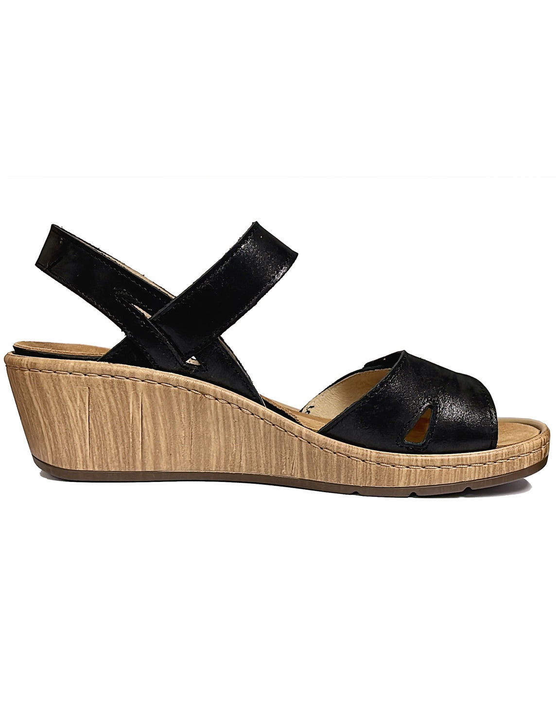 WOLKY SANIBEL DBL VELCRO WEDGE - BLACK
