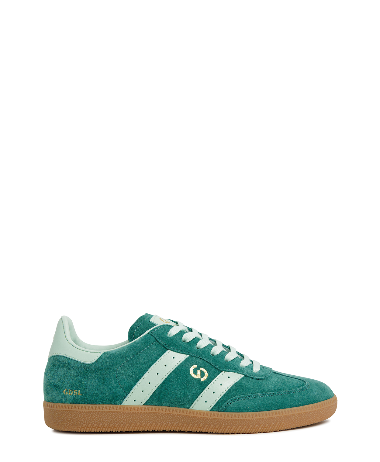 Goodsole Parallel 2001 Lace Up Sneaker - Emerald Green Suede & Mint Green Leather