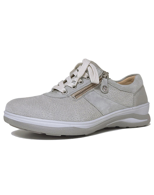 FIDELIO 386101 HALEY LACE ZIP SHOE- PEARL COMBI