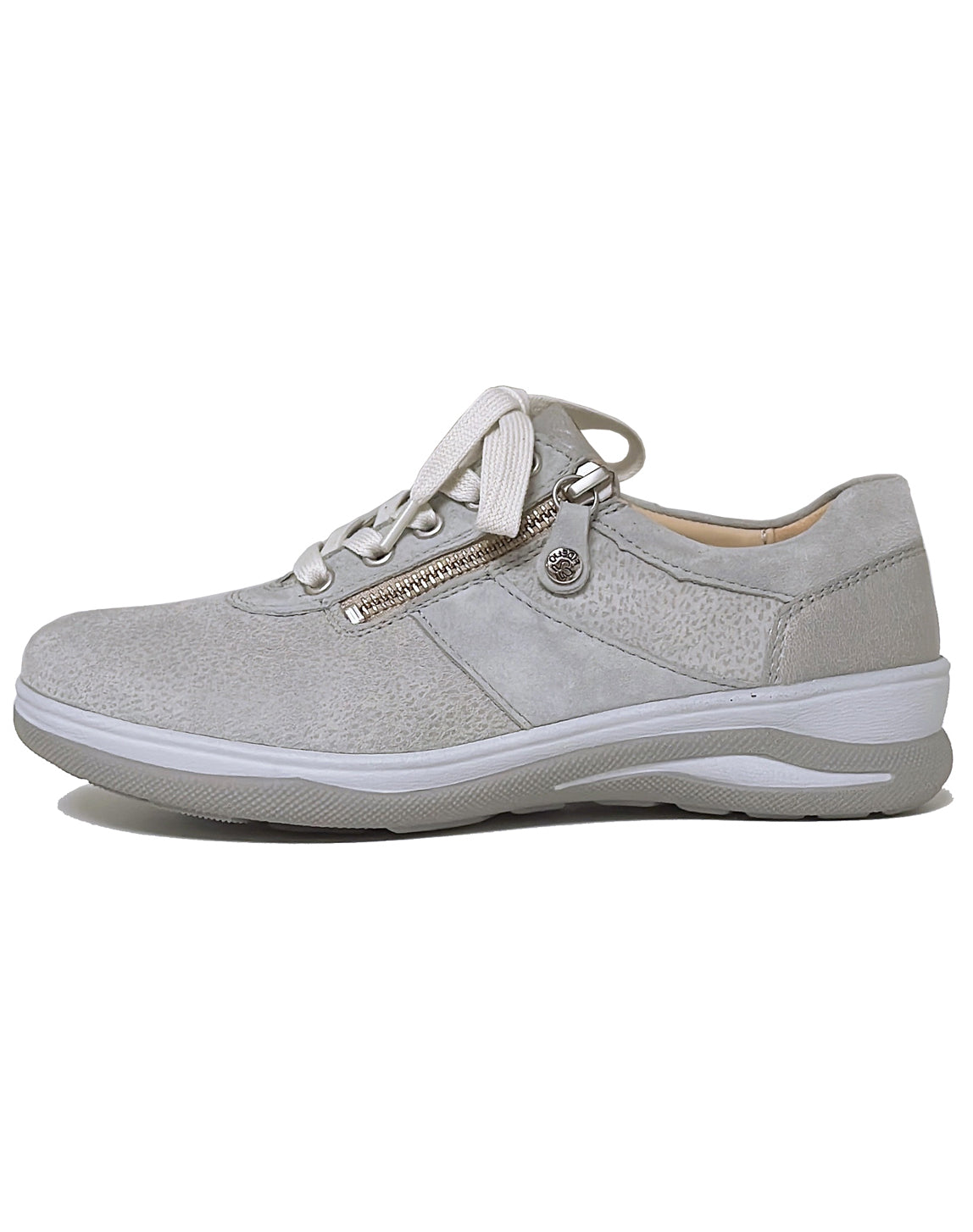 FIDELIO 386101 HALEY LACE ZIP SHOE- PEARL COMBI