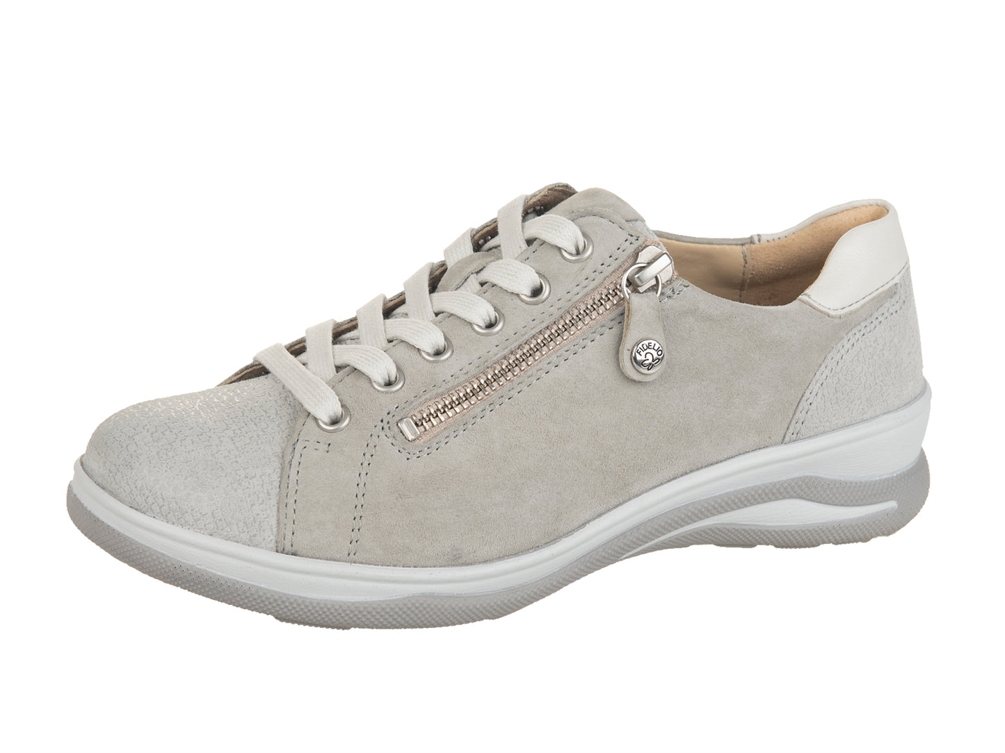 Fidelio HALEY Lace Up Zipper Shoe - Ciottolo (Beige & Cream) Combi