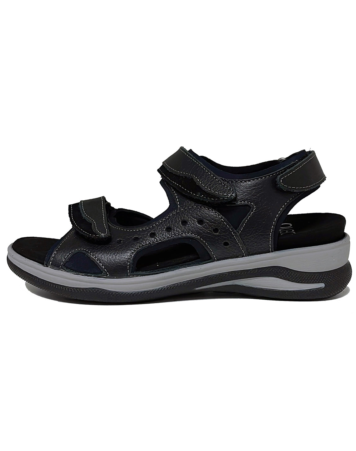 FIDELIO 496032 HILLY H VELCRO SANDAL - BLACK NAPPA