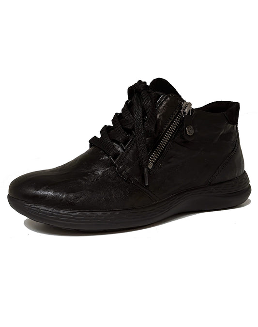 FIDELIO 526607 HI ENERGY LACE ZIP BOOT- BLACK PANGEA AMALFI