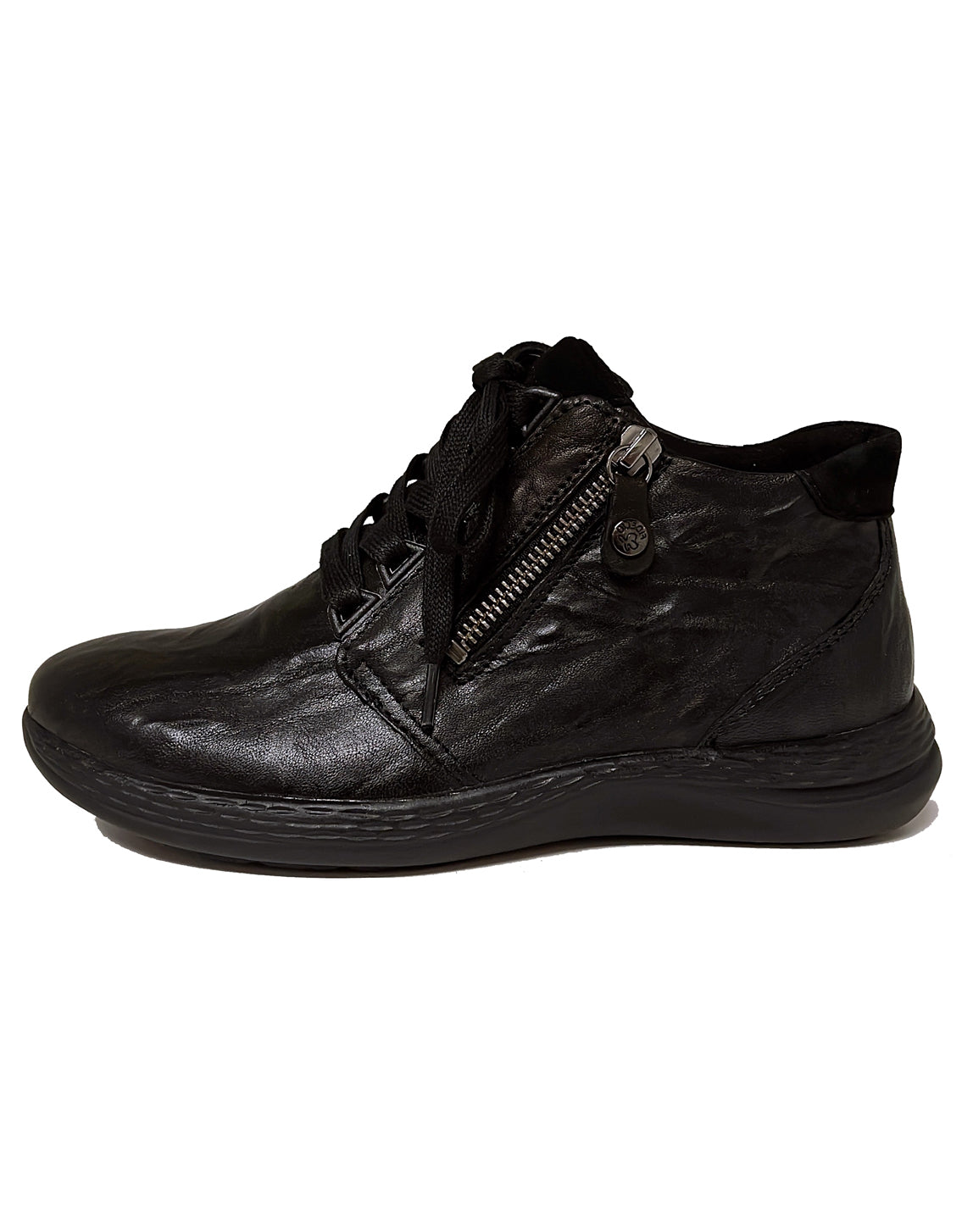 FIDELIO 526607 HI ENERGY LACE ZIP BOOT- BLACK PANGEA AMALFI