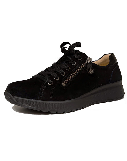 FIDELIO 566108 HEAVEN LACE ZIP SHOE - BLACK AMALFI CHARME