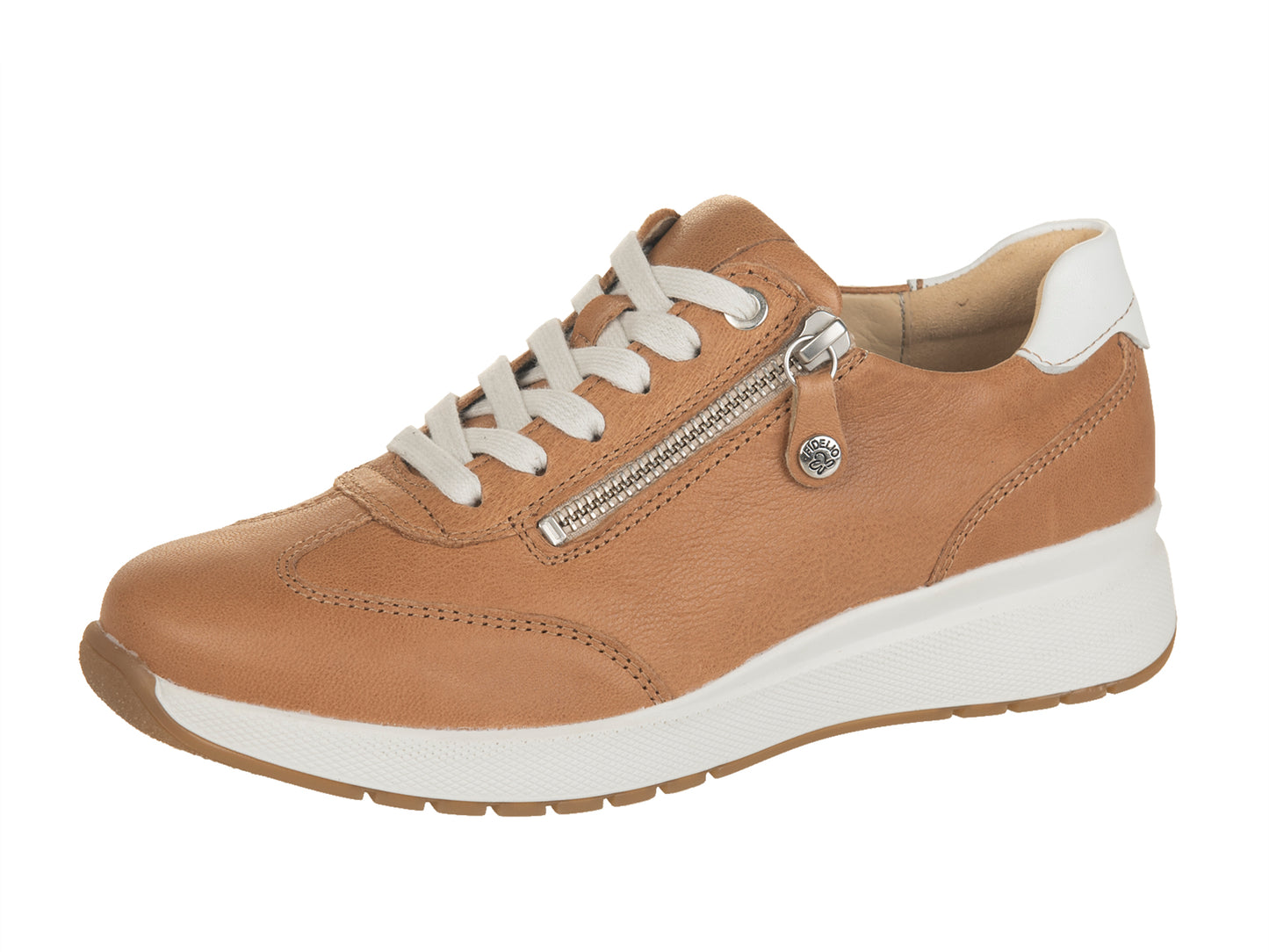 Fidelio HEAVEN Lace Up & Zip Sneaker - Camel Nappa (Tan)