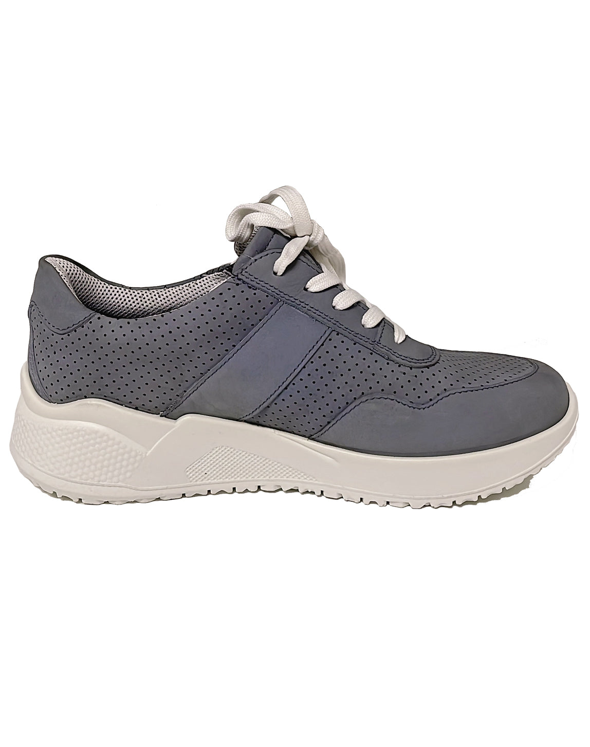 JOMOS 810392 ZIP LACE SHOE - MISTY BLUE NUBUK