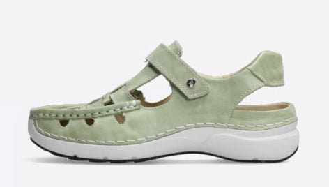 WOLKY ESPERANZA VELCRO SANDAL SHOE - LIGHT GREEN