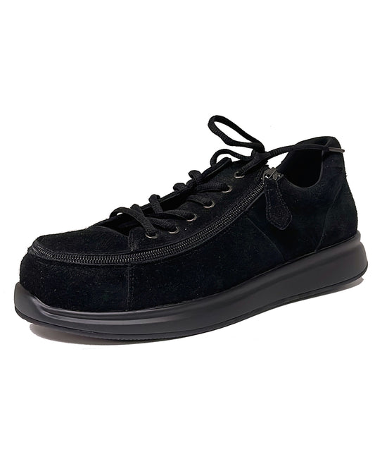 PURE COMFORT ZIPPY ZIP LACE SHOE - ALL BLACK