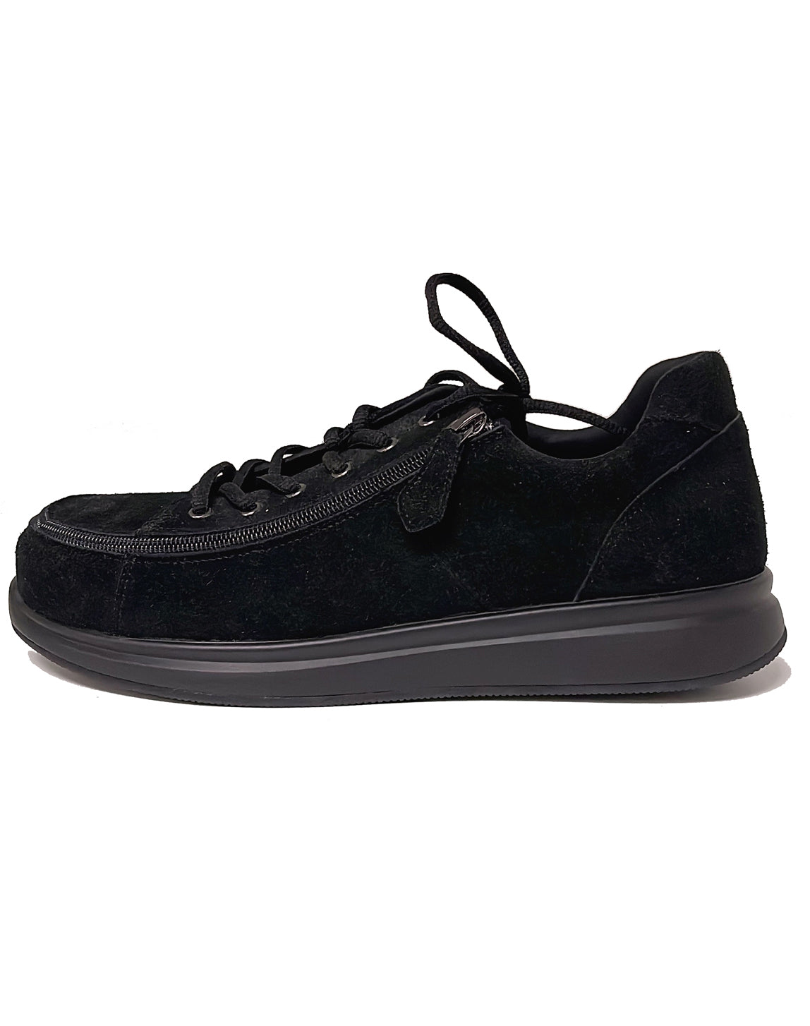 PURE COMFORT ZIPPY ZIP LACE SHOE - ALL BLACK