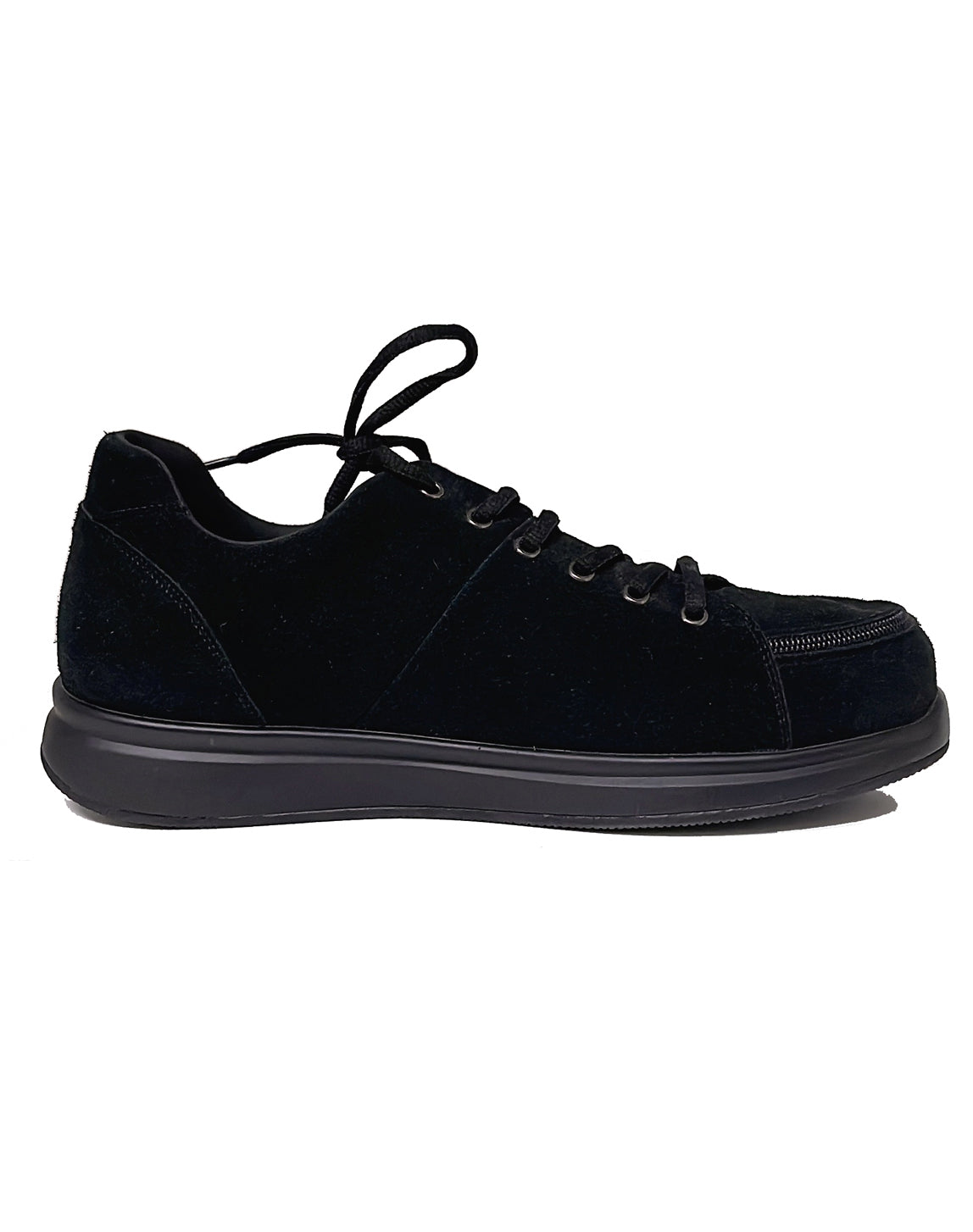 PURE COMFORT ZIPPY ZIP LACE SHOE - ALL BLACK