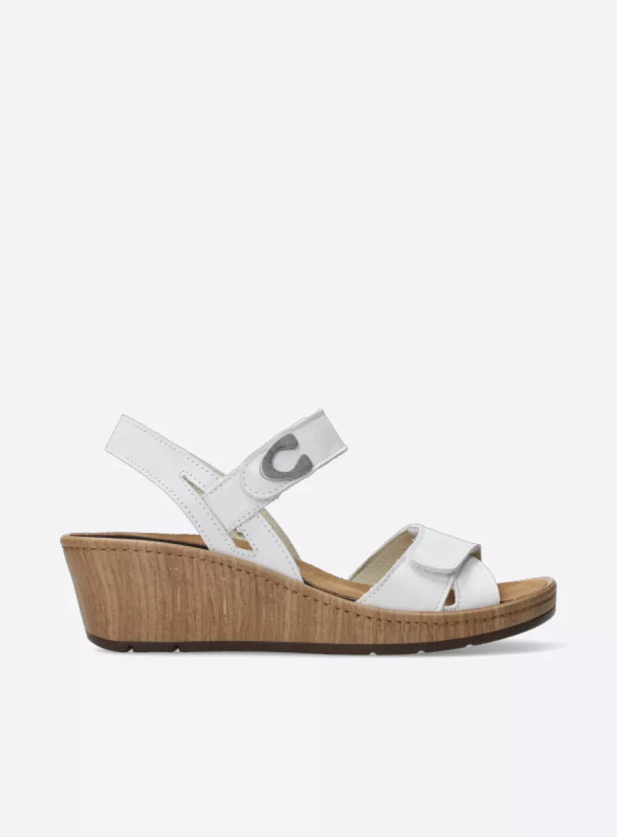 Wolky SANIBEL Leather Wedge - White