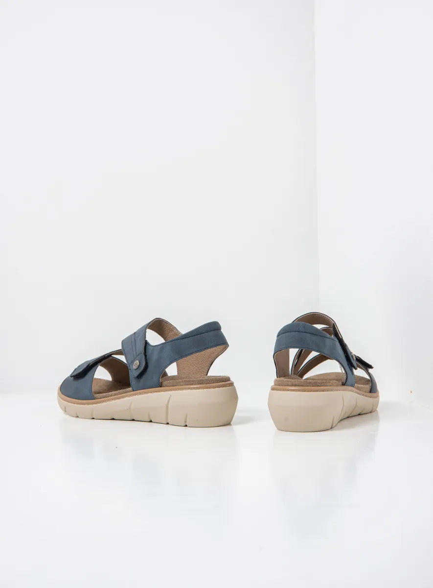 Wolky IKARIA BioCare Vegan Leather Sandal - Denim Blue