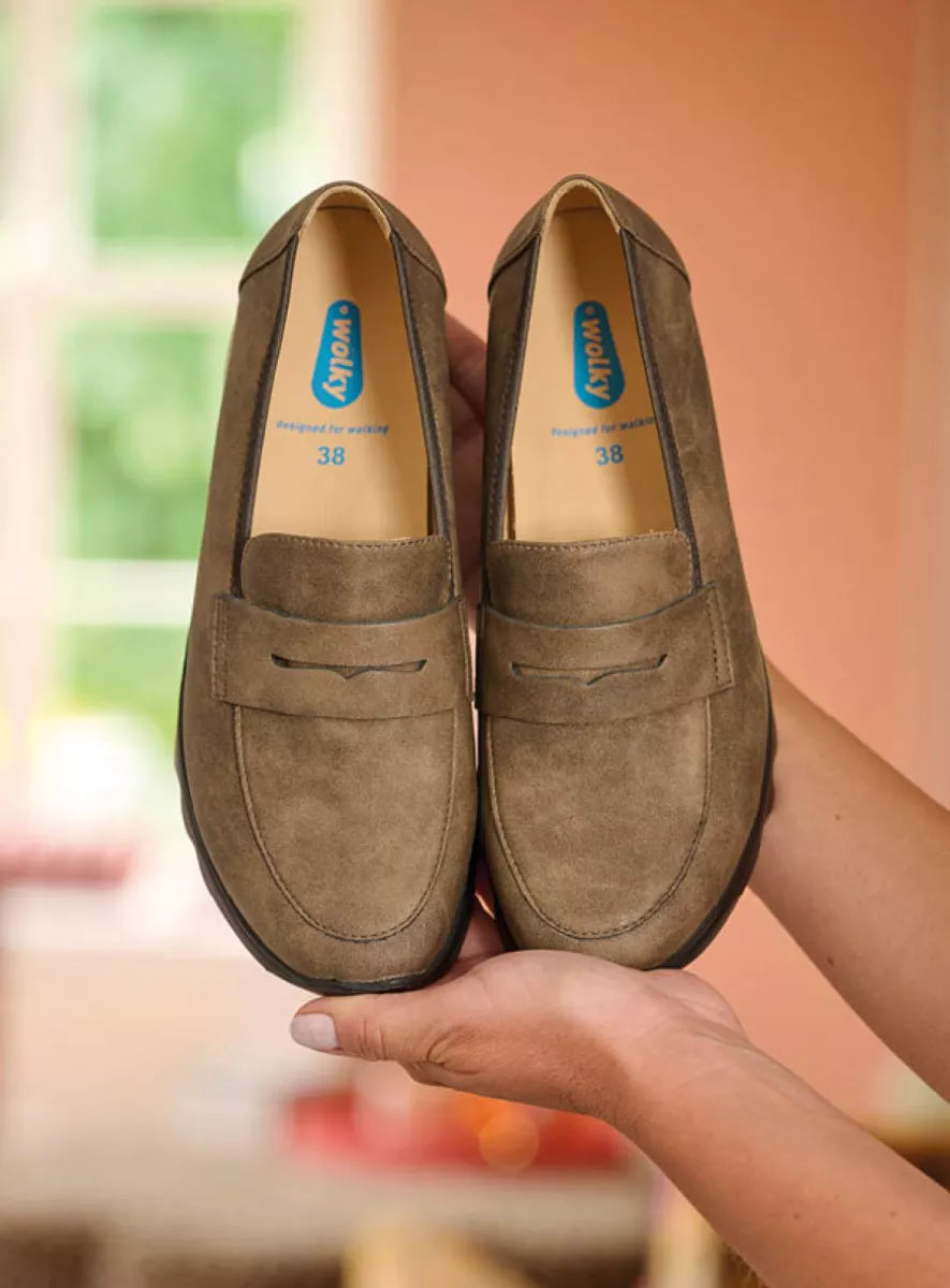 Wolky SNOAFER Slip-on Loafer - Dark Taupe Vegan Nubuck Leather