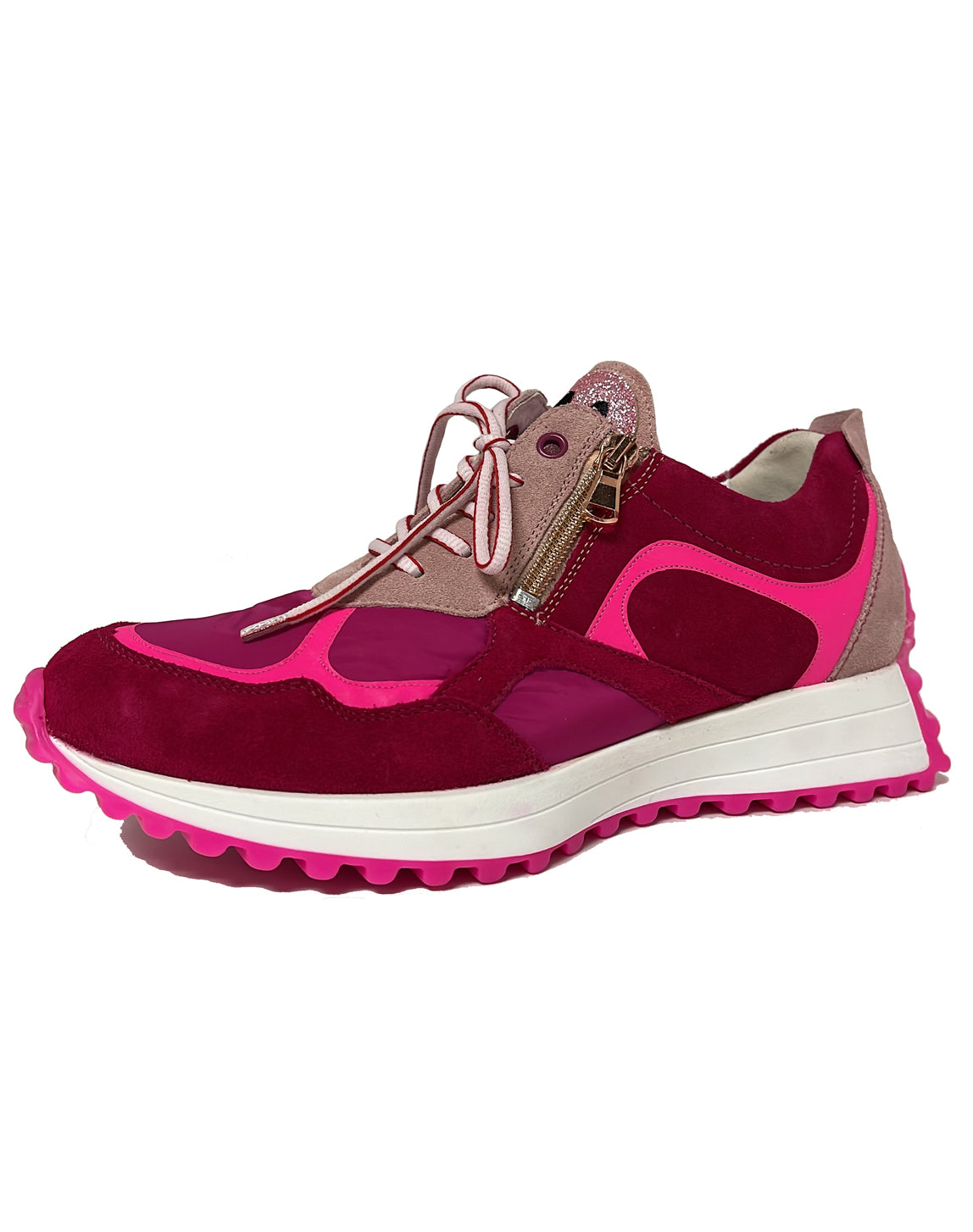 WALDLAUFER 797002 H-PINKY LACE SHOE - MAGENTA CANDY VELOUR