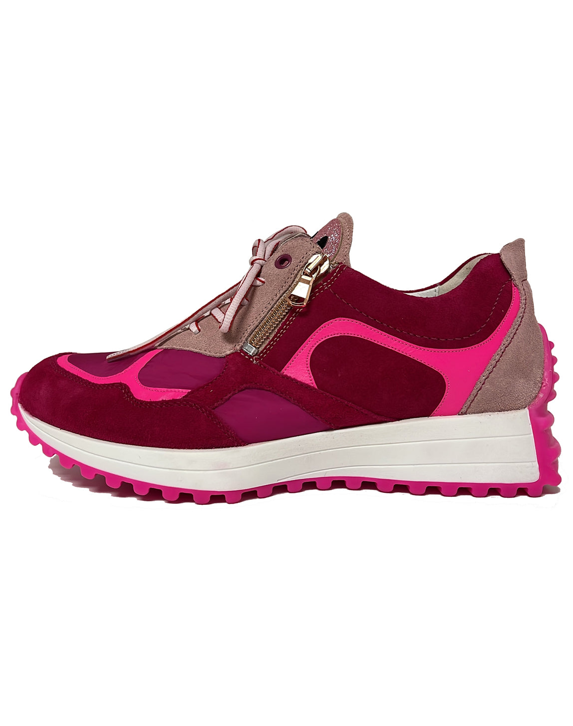WALDLAUFER 797002 H-PINKY LACE SHOE - MAGENTA CANDY VELOUR