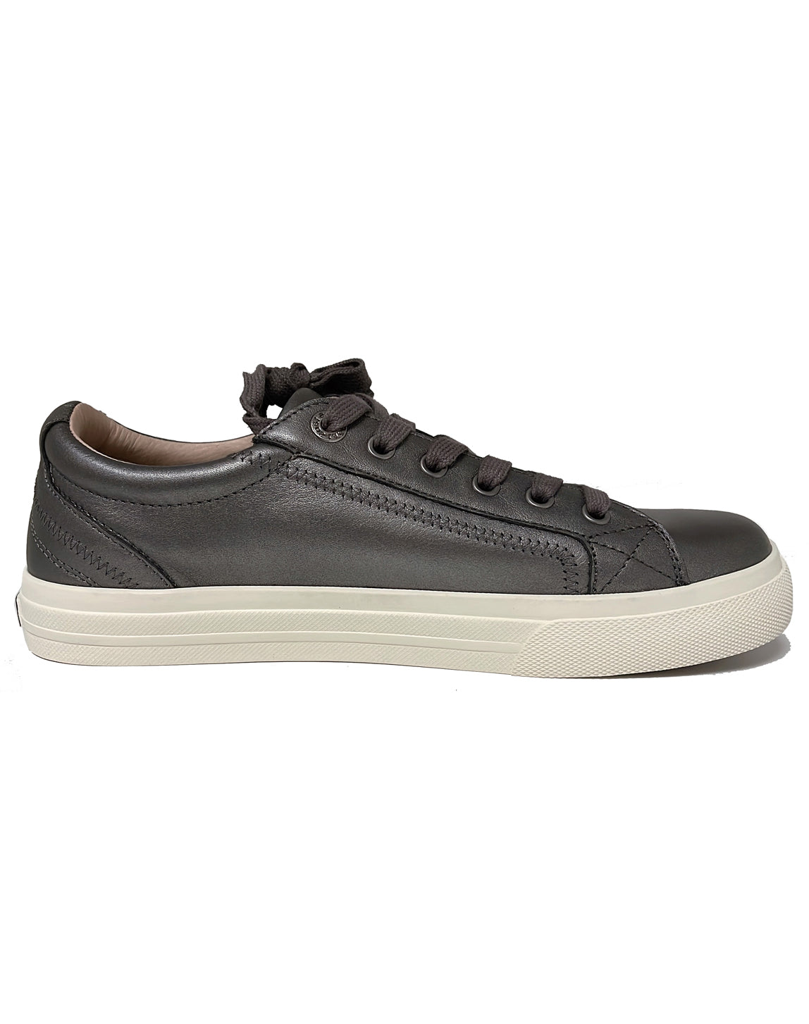TAOS PLIMSOUL LUX LEATHER LACE SNEAKER - PEWTER