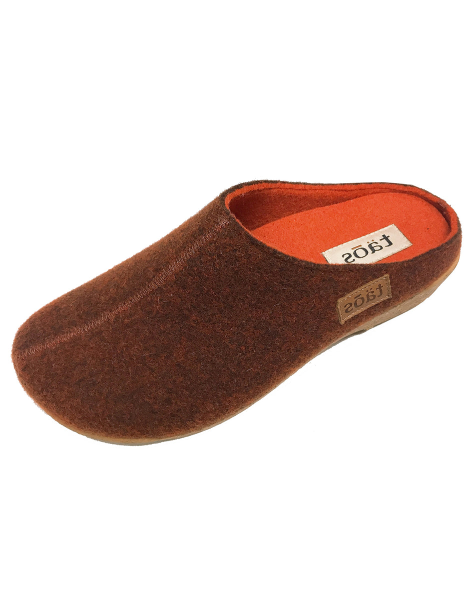 TAOS WOOLERY CLOG BURNT ORANGE Lana Lang Shoes