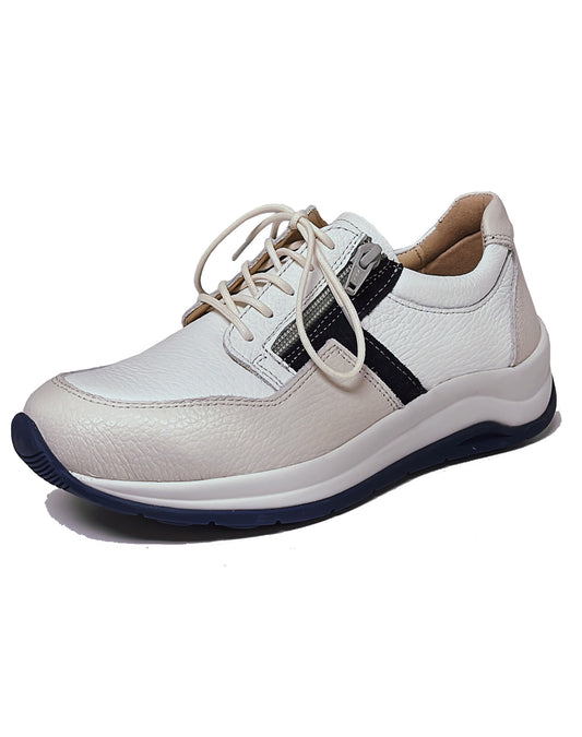 WOLKY 00979 COMRIE LACE/ZIP SHOE - WHITE DENIM