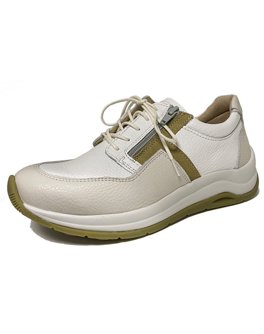 WOLKY 00979 COMRIE LACE/ZIP SHOE - WHITE WILLOW GREEN