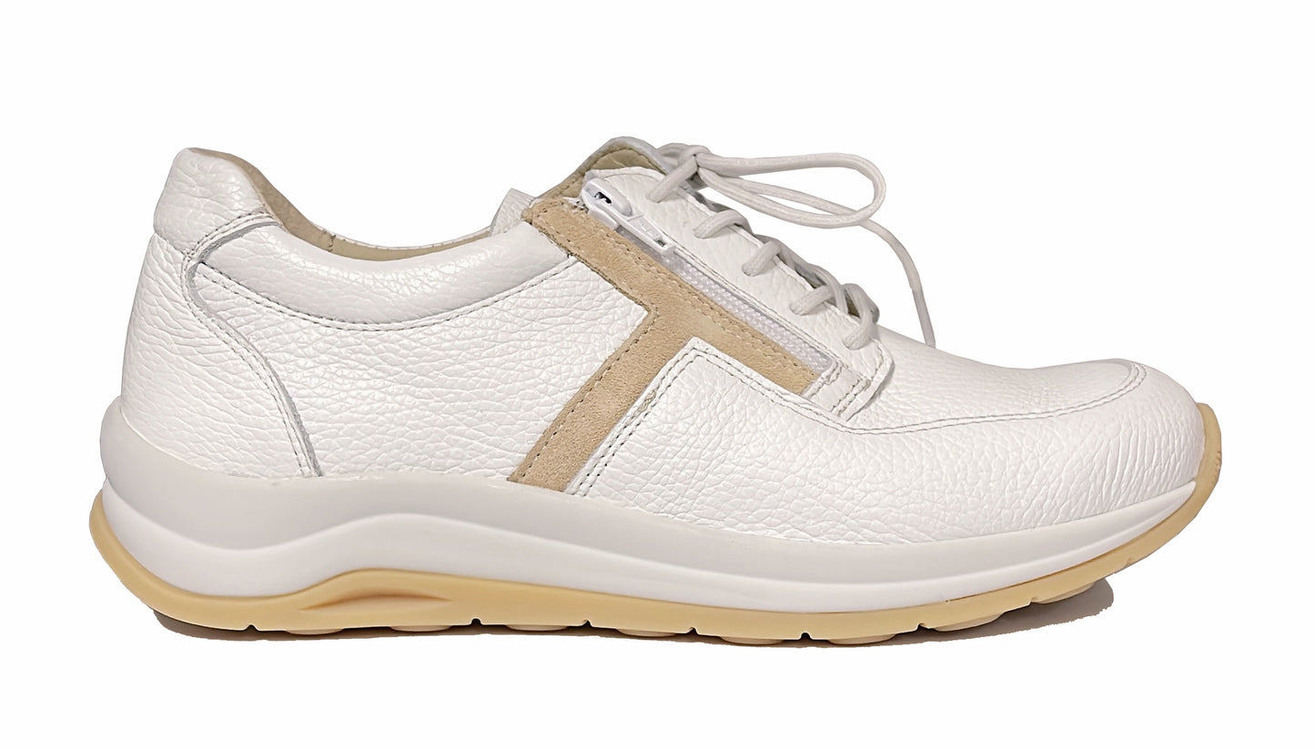WOLKY 00979 COMRIE LACE/ZIP SHOE - WHITE BEIGE