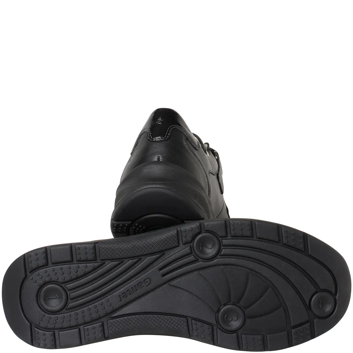 Ganter Double Velcro Rocker Sole Leather Shoe – Schwarz/Black