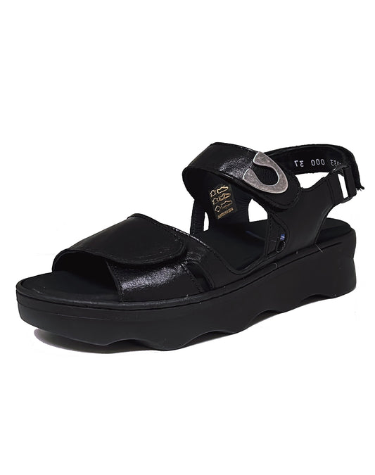 WOLKY 02350 MEDUSA VELC SANDAL - BLACK