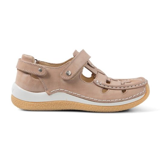 Wolky ESPERANZA Leather & Velcro Shoe - Safari