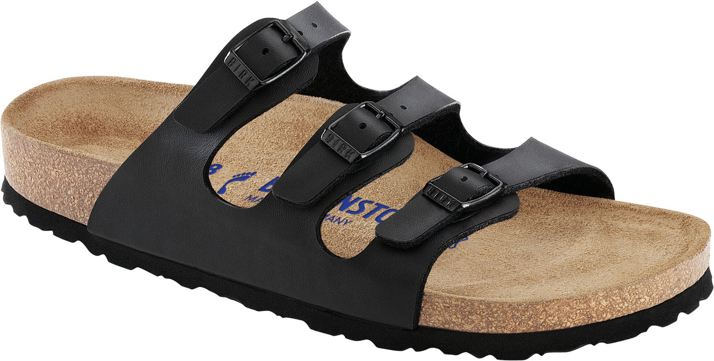 Birkenstock FLORIDA Birko Flor Slide - Black (Regular)