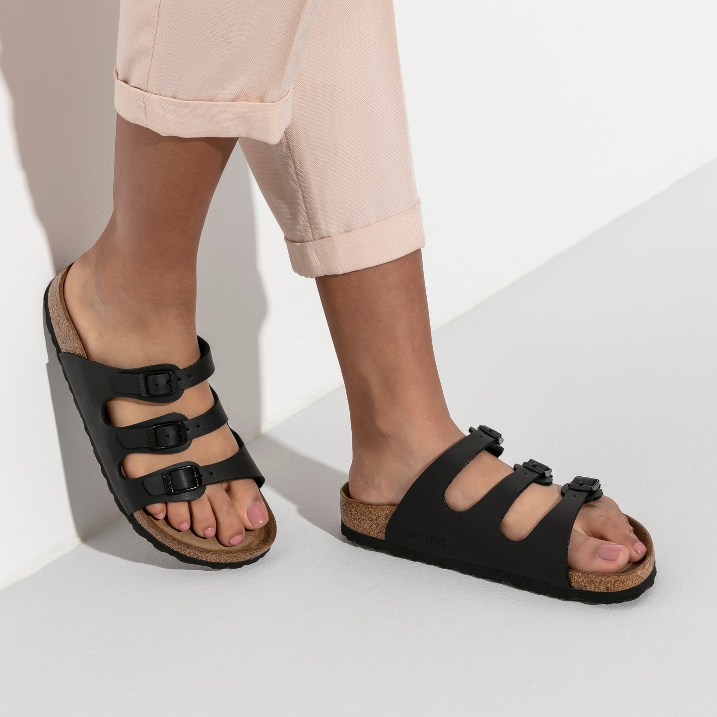 Birkenstock FLORIDA Birko Flor Slide - Black (Regular)