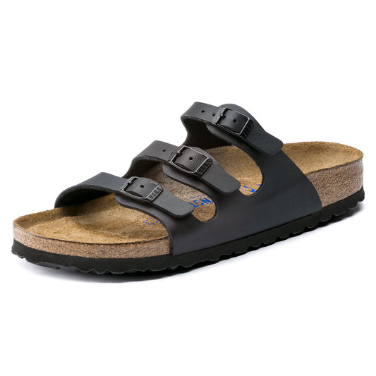 Birkenstock FLORIDA Birko Flor Slide - Black (Regular)
