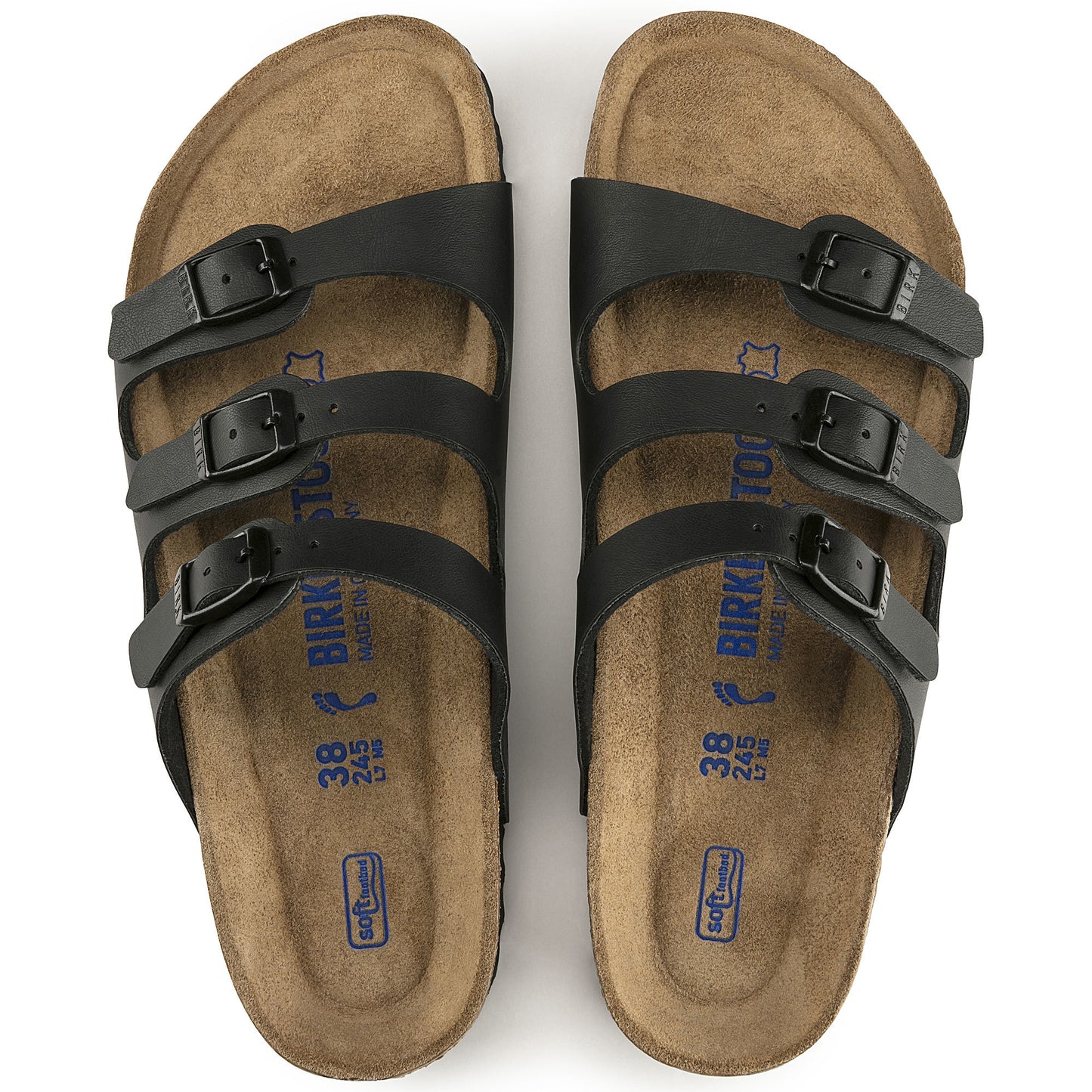 Birkenstock FLORIDA Birko Flor Slide - Black (Regular)