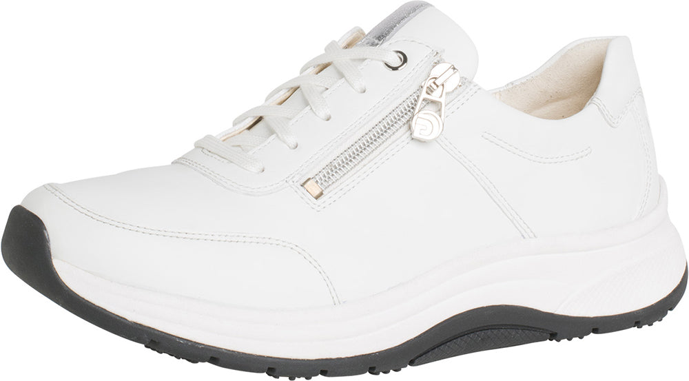 Ganter HI FLYER Lace Up / Zip Shoe - Milk Leather