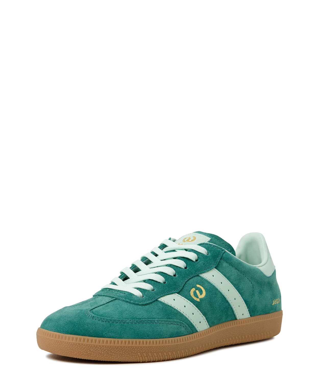 Goodsole Parallel 2001 Lace Up Sneaker - Emerald Green Suede & Mint Green Leather