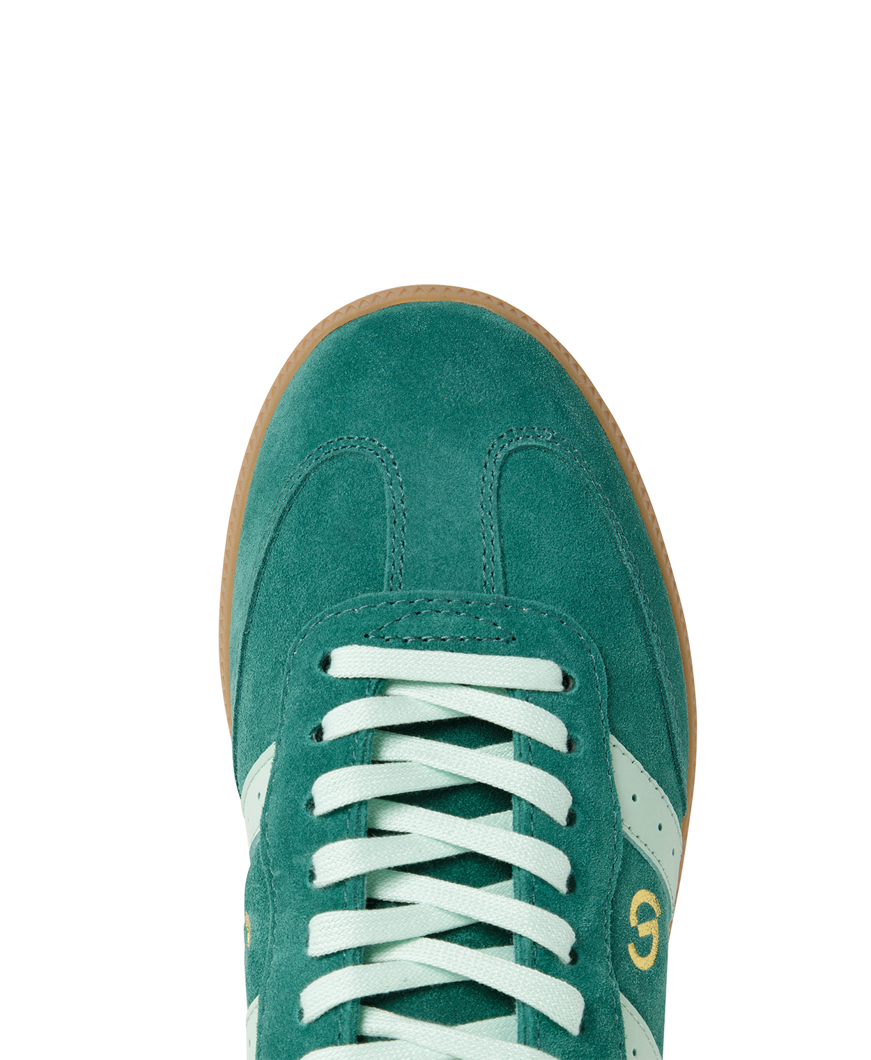 Goodsole Parallel 2001 Lace Up Sneaker - Emerald Green Suede & Mint Green Leather