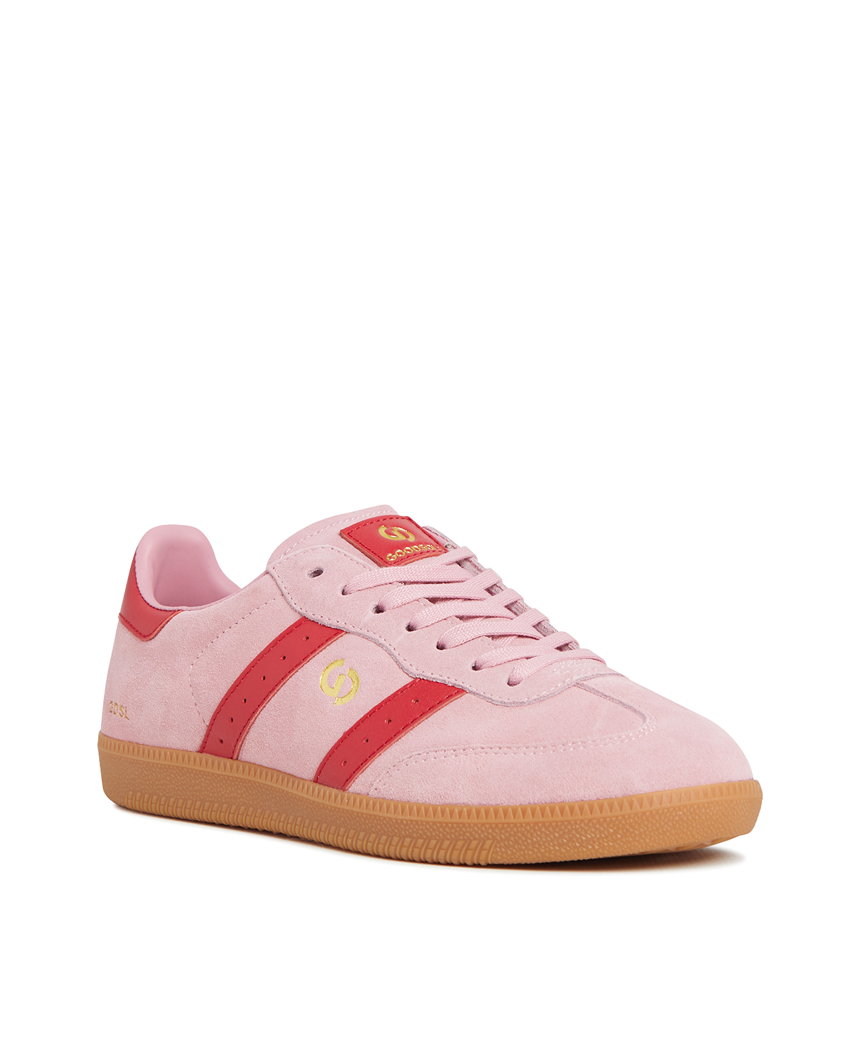 Goodsole Parallel 2001 Lace Up Sneaker - Pink Suede & Red Leather