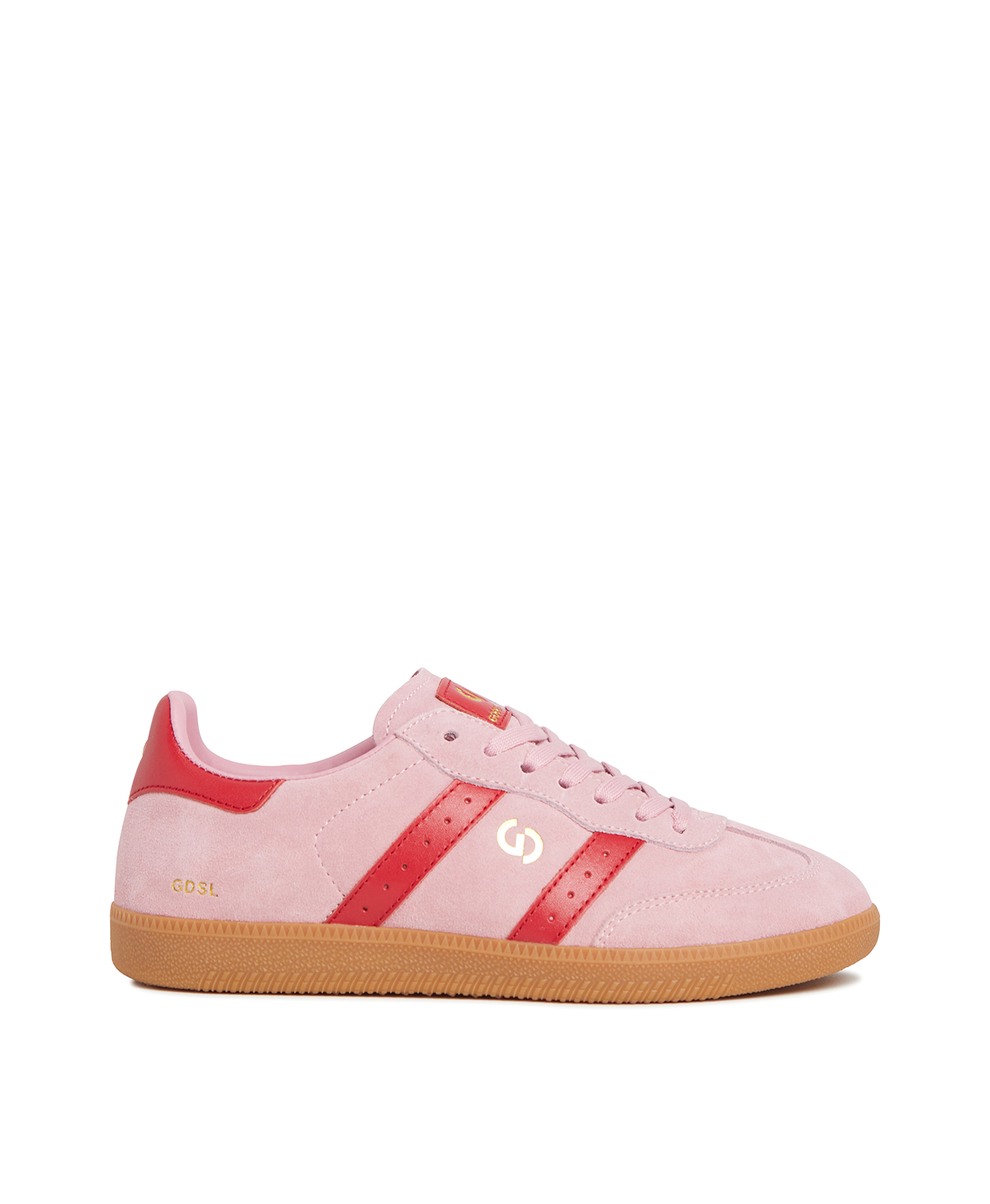 Goodsole Parallel 2001 Lace Up Sneaker - Pink Suede & Red Leather