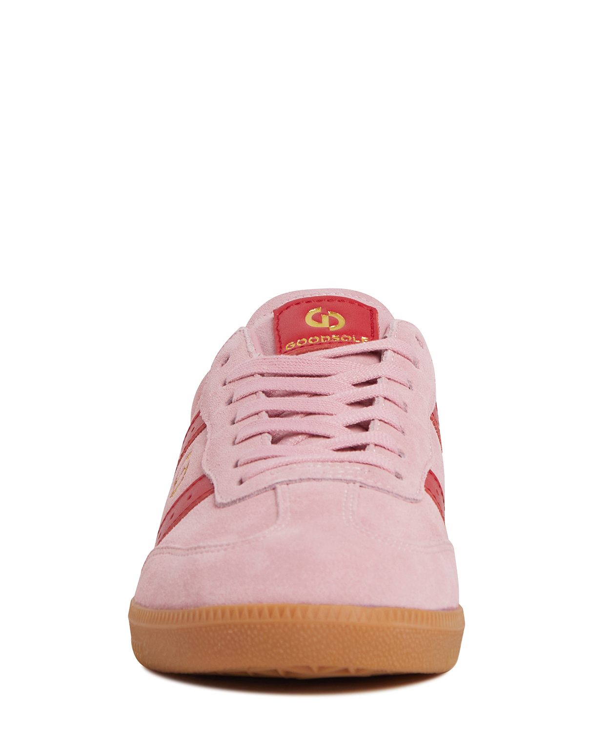 Goodsole Parallel 2001 Lace Up Sneaker - Pink Suede & Red Leather