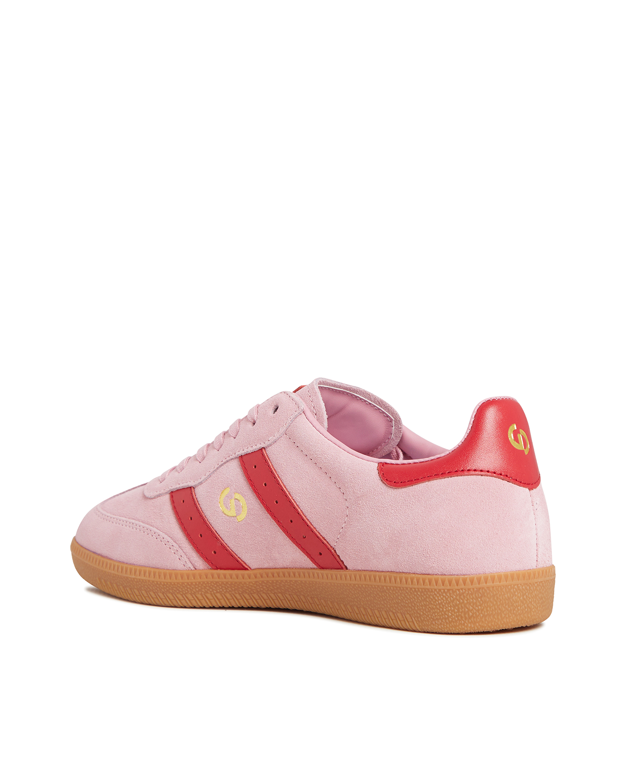 Goodsole Parallel 2001 Lace Up Sneaker - Pink Suede & Red Leather