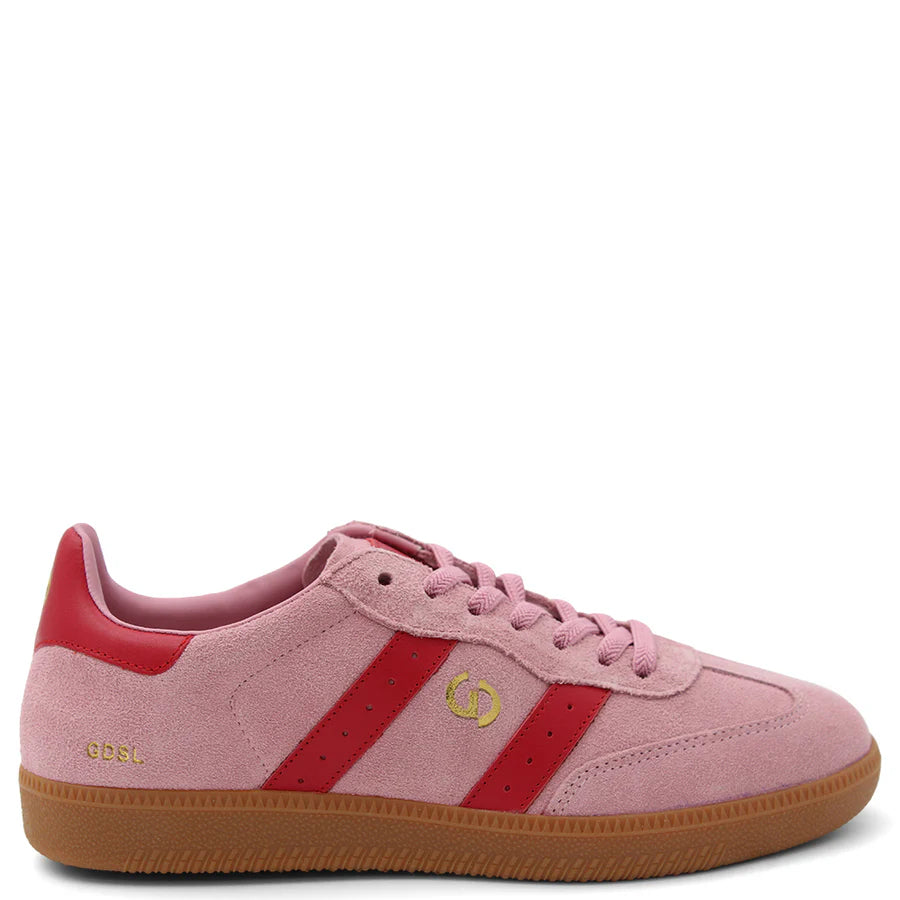 Goodsole Parallel 2001 Lace Up Sneaker - Pink Suede & Red Leather