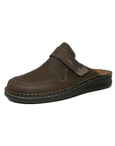 FIDELIO 366030 HANNO SLIPON CLOG - D BROWN OILED NUBUK