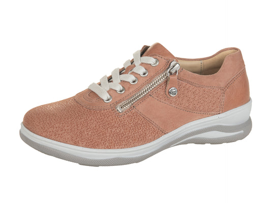 Fidelio HALEY Lace Up Zipper Shoe - Cafe Creme (Salmon) Combi