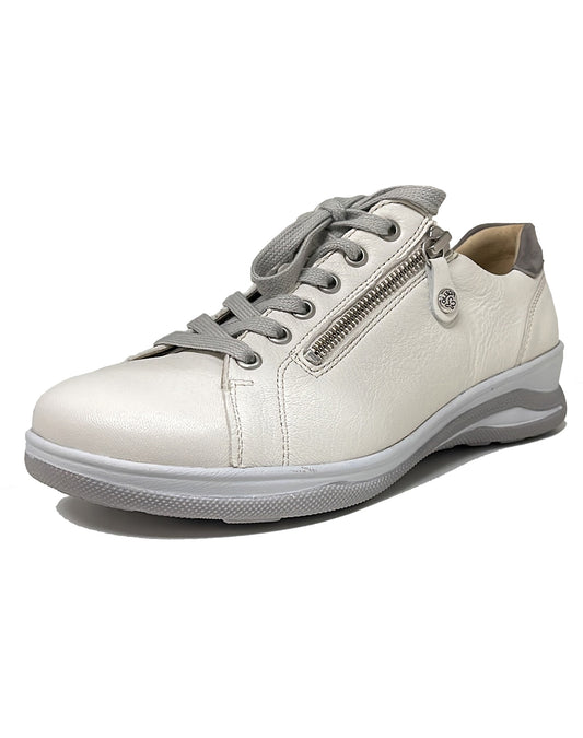 FIDELIO 386103 HALEY LACE ZIP SHOE - WHITE JOLIE