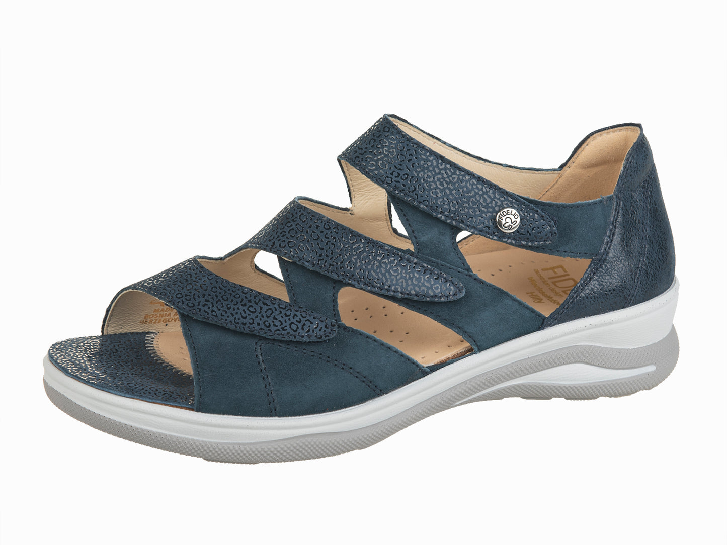 Fidelio HILLY Back In Velcro Sandal - Marine (Navy Blue) Combi