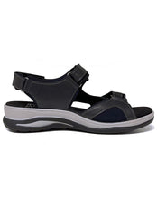 Load image into Gallery viewer, FIDELIO 496022 HILLY H VELCRO SANDAL - BLACK SANTIAGO