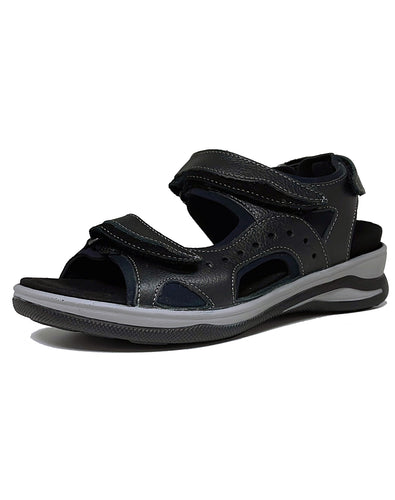 FIDELIO 496032 HILLY H VELCRO SANDAL - BLACK NAPPA