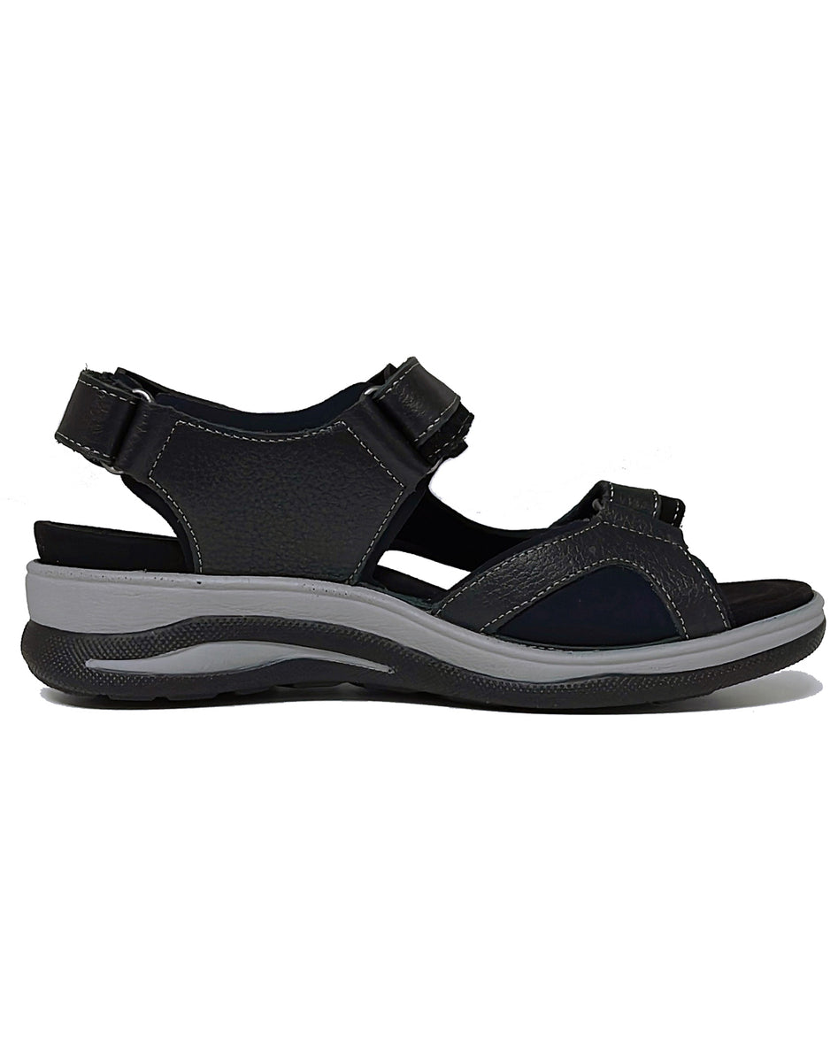 FIDELIO 496032 HILLY H VELCRO SANDAL - BLACK NAPPA – Lana Lang Shoes