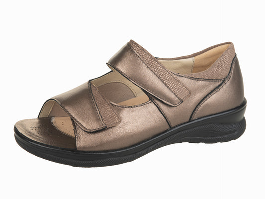 Fidelio JILLY Velcro Sandal - Taupe Perlato Combi (Bronze)
